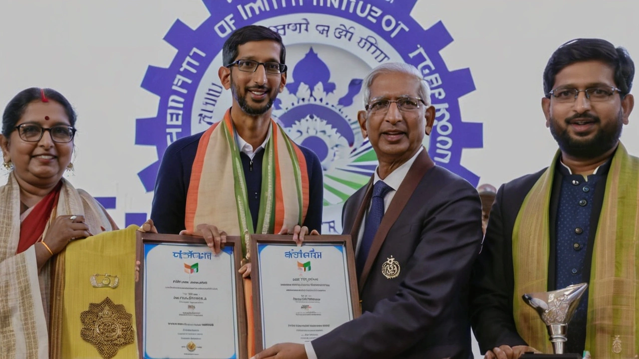 IIT खड़गपुर ने Sundar Pichai और Anjali Pichai को 'Distinguished Alumnus Award' से नवाजा