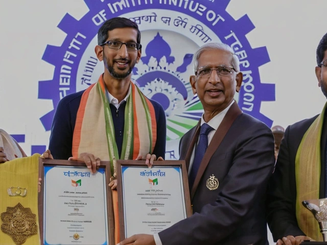 IIT खड़गपुर ने Sundar Pichai और Anjali Pichai को 'Distinguished Alumnus Award' से नवाजा